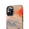 Elegant Cherry Blossom Phone Case - Tough Protection with Scenic Mountain Design
