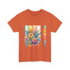 Tropical Floral Unisex Heavy Cotton Tee - Colorful Art Design