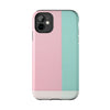 Stylish Tough Phone Case - Pastel Pink and Mint Design