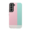 Stylish Tough Phone Case - Pastel Pink and Mint Design