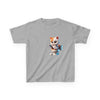 Humorous Kids Cotton Tee with Cute Cat on Toilet Design