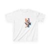 Humorous Kids Cotton Tee with Cute Cat on Toilet Design