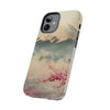 Mountain Blossom Tough Phone Case - Durable Phone Protector with Cherry Blossom and Scenic Design