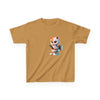 Humorous Kids Cotton Tee with Cute Cat on Toilet Design