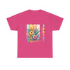 Tropical Floral Unisex Heavy Cotton Tee - Colorful Art Design
