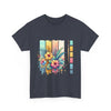 Tropical Floral Unisex Heavy Cotton Tee - Colorful Art Design