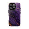 Elegant Purple Marble Tough Phone Case with Gold Accents