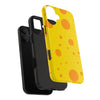 Cheerful Cheese Pattern Tough Phone Case - Vibrant Yellow with Orange Dots