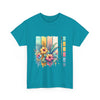 Tropical Floral Unisex Heavy Cotton Tee - Colorful Art Design