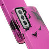 Halloween Bat Pattern Tough Phone Case - Pink Spooky Protection