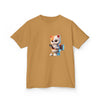 Humorous Kids Cotton Tee with Cute Cat on Toilet Design
