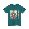 Tropical Floral Unisex Heavy Cotton Tee - Colorful Art Design