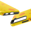 Cheerful Cheese Pattern Tough Phone Case - Vibrant Yellow with Orange Dots