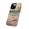 Mountain Blossom Tough Phone Case - Durable Phone Protector with Cherry Blossom and Scenic Design