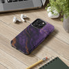 Elegant Purple Marble Tough Phone Case with Gold Accents