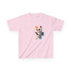 Humorous Kids Cotton Tee with Cute Cat on Toilet Design