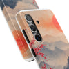 Elegant Cherry Blossom Phone Case - Tough Protection with Scenic Mountain Design