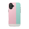 Stylish Tough Phone Case - Pastel Pink and Mint Design