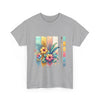 Tropical Floral Unisex Heavy Cotton Tee - Colorful Art Design