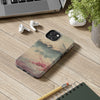 Mountain Blossom Tough Phone Case - Durable Phone Protector with Cherry Blossom and Scenic Design