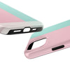 Stylish Tough Phone Case - Pastel Pink and Mint Design