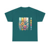 Tropical Floral Unisex Heavy Cotton Tee - Colorful Art Design