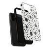 Trendy Tough Phone Case with Black Polka Dots
