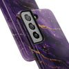 Elegant Purple Marble Tough Phone Case with Gold Accents