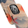 Elegant Cherry Blossom Phone Case - Tough Protection with Scenic Mountain Design