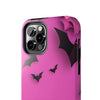 Halloween Bat Pattern Tough Phone Case - Pink Spooky Protection