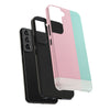 Stylish Tough Phone Case - Pastel Pink and Mint Design