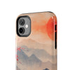 Elegant Cherry Blossom Phone Case - Tough Protection with Scenic Mountain Design