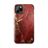 Elegant Red with Gold Veins Tough Phone Case