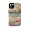 Mountain Blossom Tough Phone Case - Durable Phone Protector with Cherry Blossom and Scenic Design